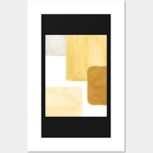 Mustard watercolor geometric shapes Posters and Art